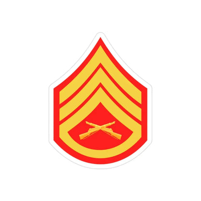 USMC E6 (USMC) REVERSE PRINT Transparent Die-Cut STICKER 2 Inch Die-Cut Transparent - The Sticker Space