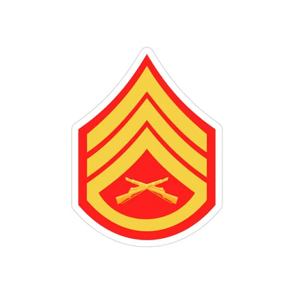 USMC E6 (USMC) REVERSE PRINT Transparent Die-Cut STICKER 3 Inch Die-Cut Transparent - The Sticker Space