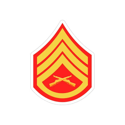 USMC E6 (USMC) REVERSE PRINT Transparent Die-Cut STICKER 4 Inch Die-Cut Transparent - The Sticker Space