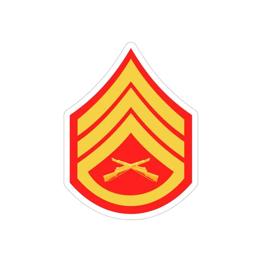 USMC E6 (USMC) REVERSE PRINT Transparent Die-Cut STICKER 6 Inch Die-Cut Transparent - The Sticker Space