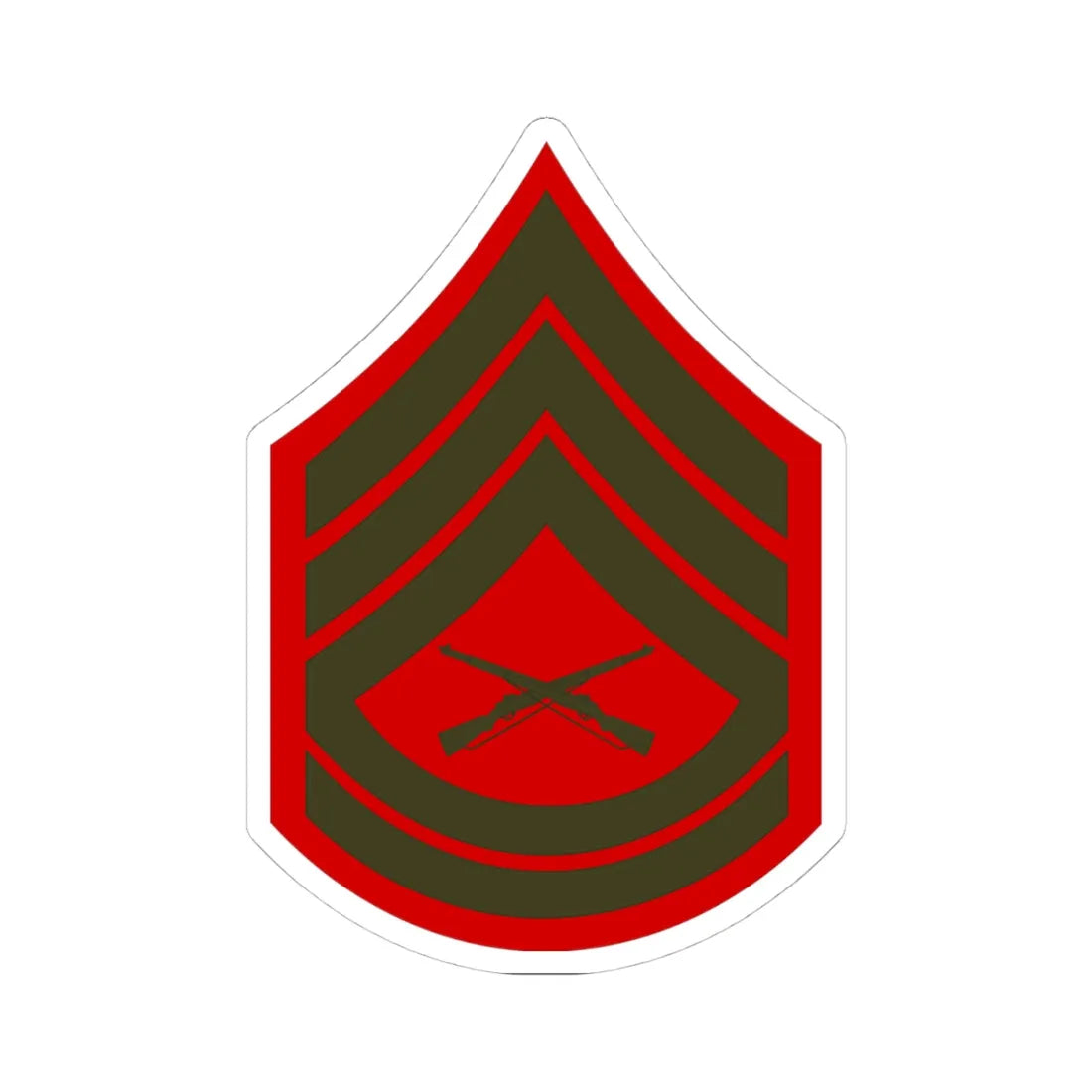 USMC E7 Service (United States) (Military Rank) STICKER Vinyl Kiss-Cut Decal 4 Inch White - The Sticker Space