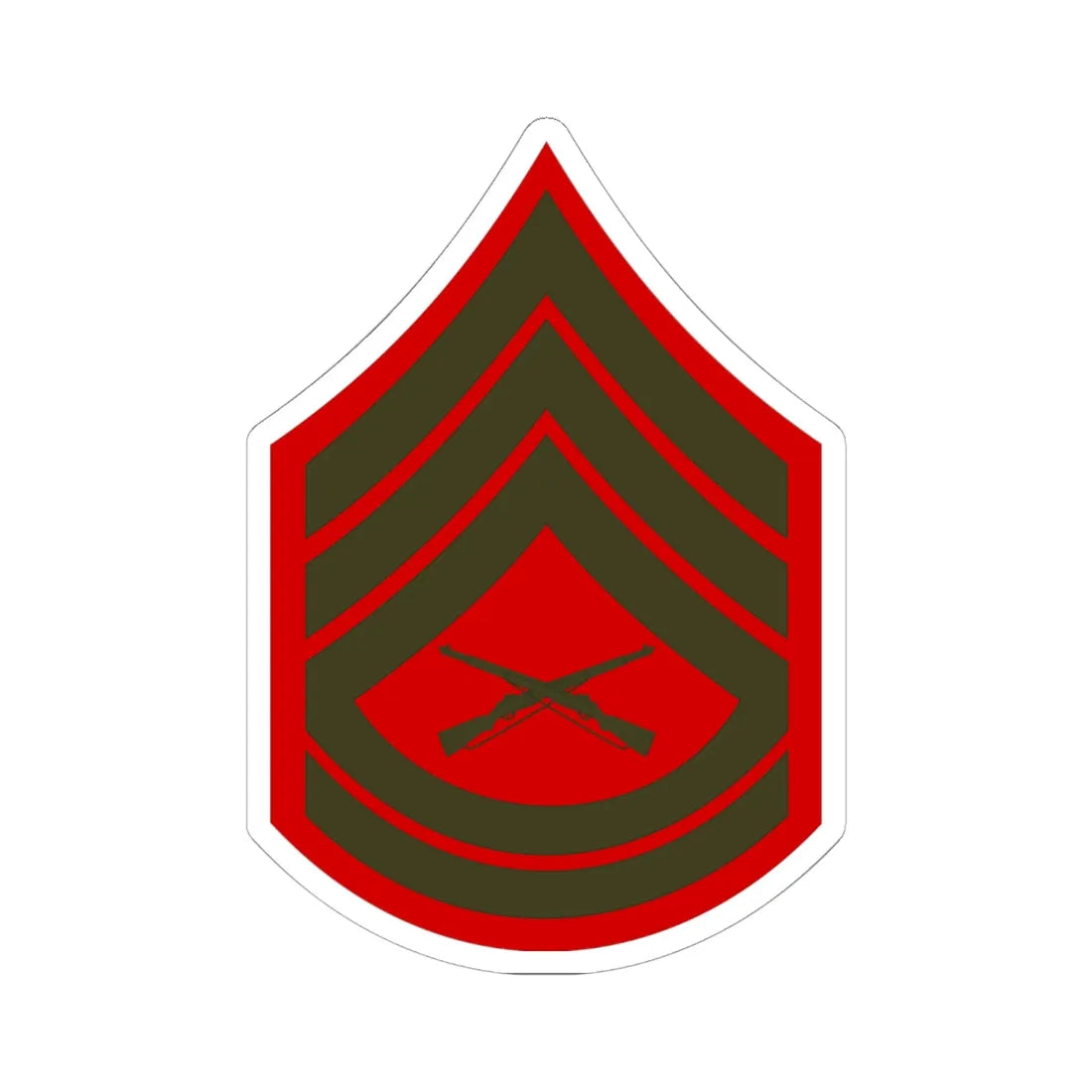 USMC E7 Service (United States) (Military Rank) STICKER Vinyl Kiss-Cut Decal 6 Inch White - The Sticker Space