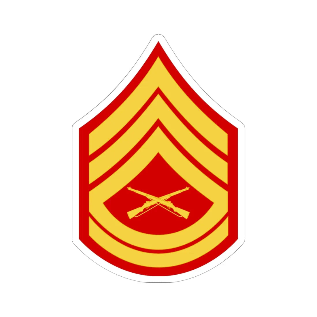 USMC E7 (United States) (Military Rank) STICKER Vinyl Kiss-Cut Decal 6 Inch White - The Sticker Space