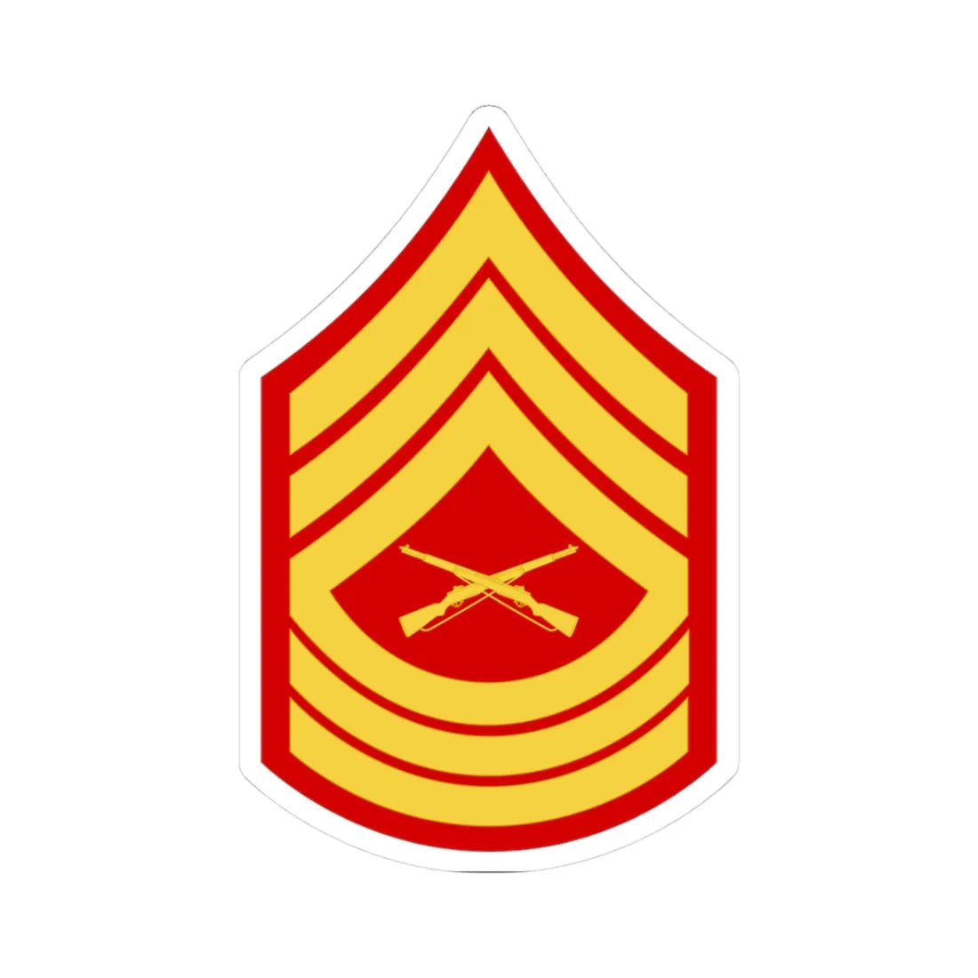 USMC E8 MSG (United States) (Military Rank) STICKER Vinyl Kiss-Cut Decal 3 Inch White - The Sticker Space