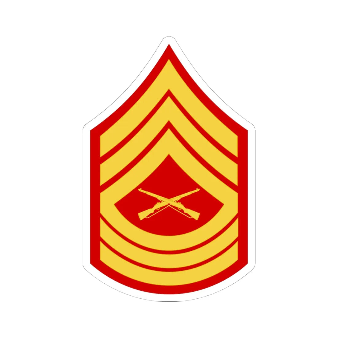 USMC E8 MSG (United States) (Military Rank) STICKER Vinyl Kiss-Cut Decal 4 Inch White - The Sticker Space