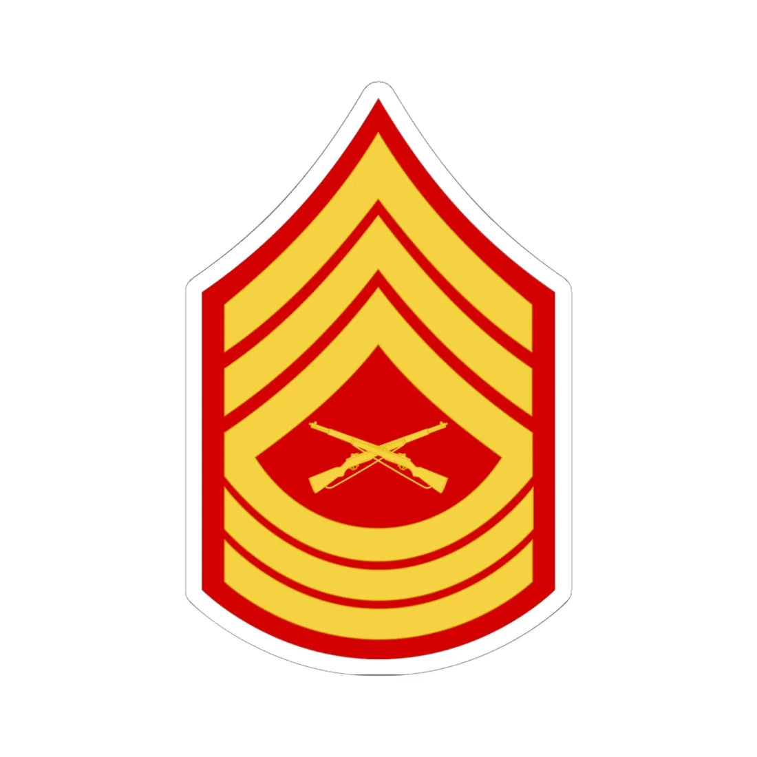 USMC E8 MSG (United States) (Military Rank) STICKER Vinyl Kiss-Cut Decal 6 Inch White - The Sticker Space