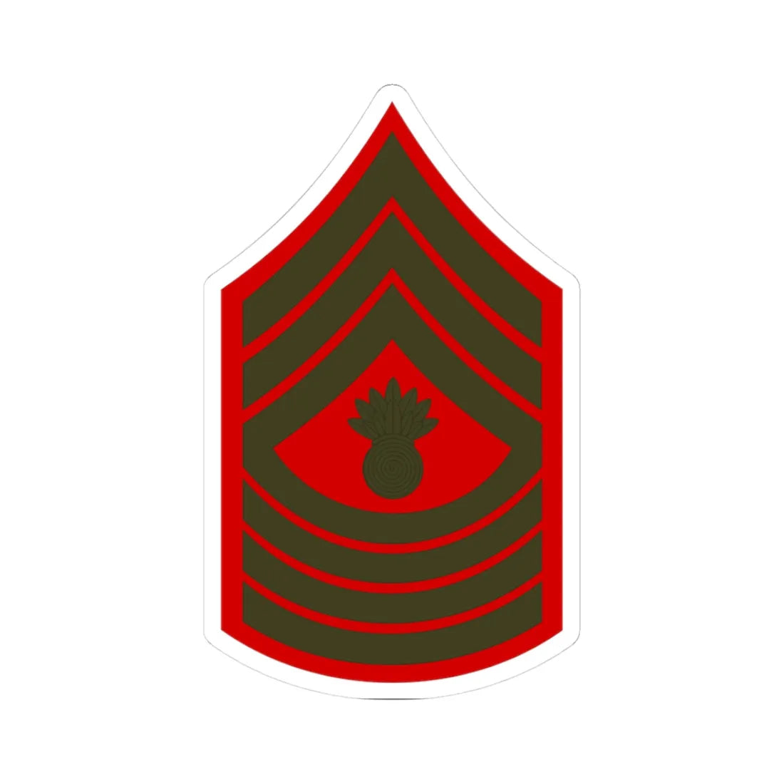 USMC E9 MGyS Service (United States) (Military Rank) STICKER Vinyl Kiss-Cut Decal 3 Inch White - The Sticker Space