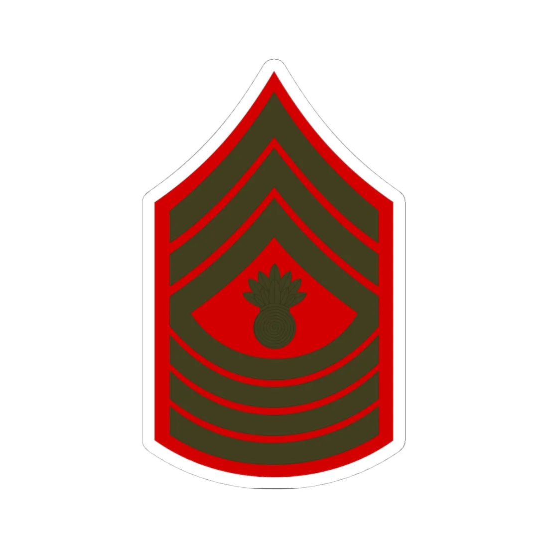 USMC E9 MGyS Service (United States) (Military Rank) STICKER Vinyl Kiss-Cut Decal 4 Inch White - The Sticker Space