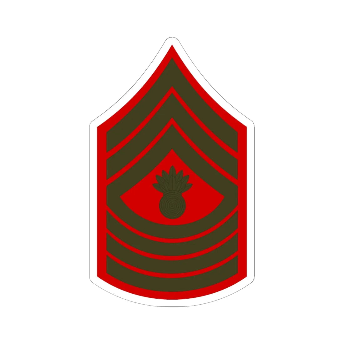 USMC E9 MGyS Service (United States) (Military Rank) STICKER Vinyl Kiss-Cut Decal 6 Inch White - The Sticker Space