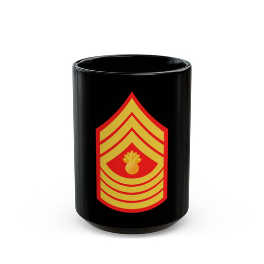 USMC E9 MGyS (USMC) Black Coffee Mug-15oz-The Sticker Space