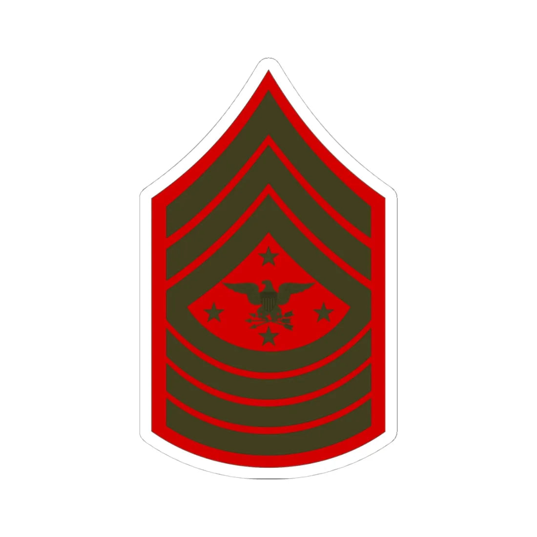 USMC E9 SEAC Service (United States) (Military Rank) STICKER Vinyl Kiss-Cut Decal 4 Inch White - The Sticker Space