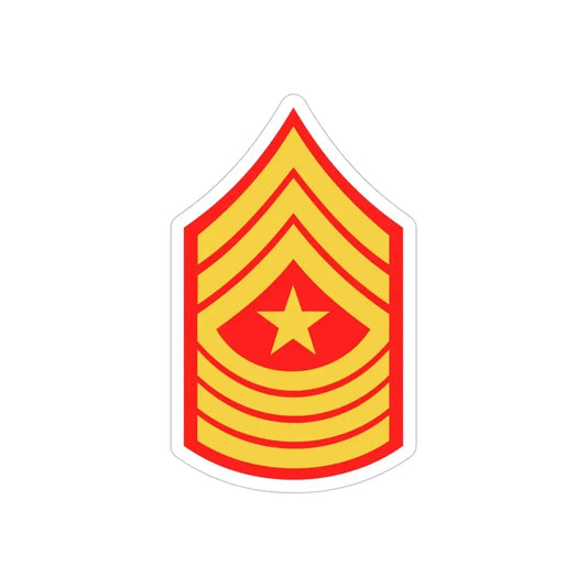 USMC E9 SGM (USMC) REVERSE PRINT Transparent Die-Cut STICKER 6 Inch Die-Cut Transparent - The Sticker Space