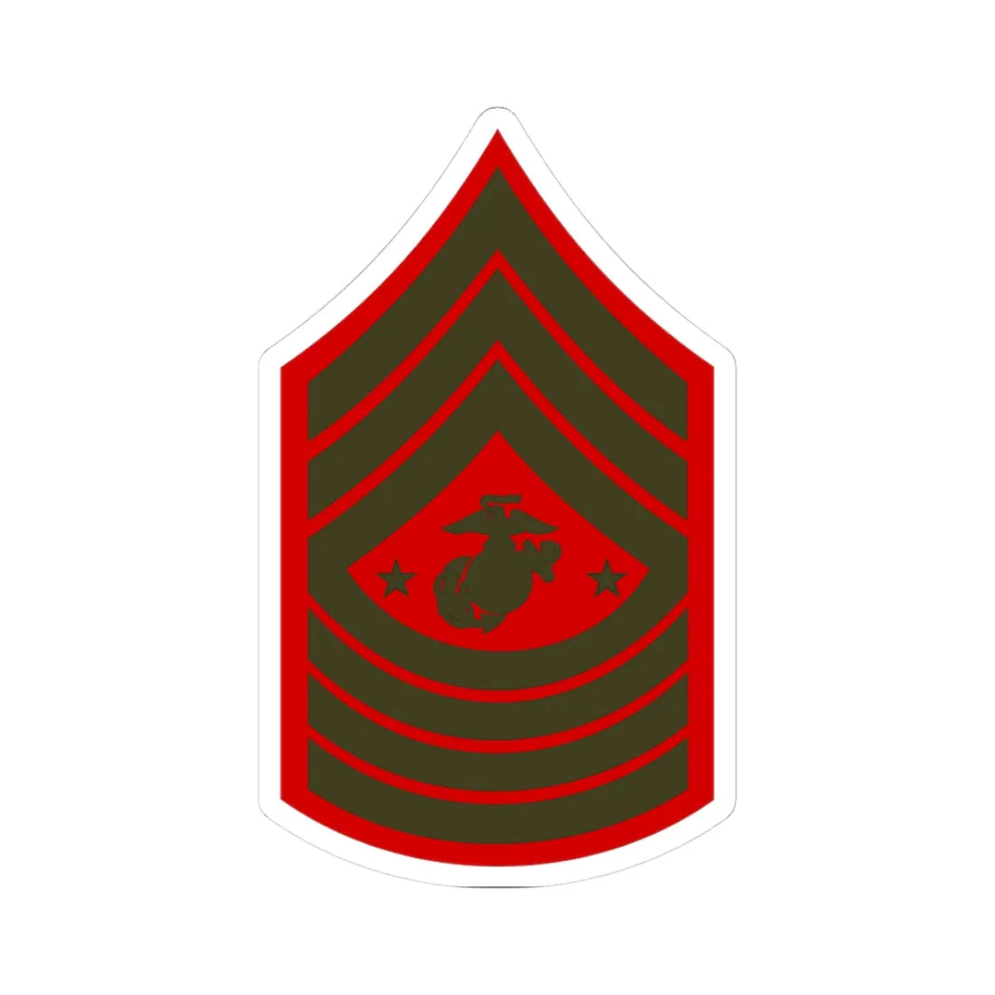 USMC E9 SGMMC Service (United States) (Military Rank) STICKER Vinyl Kiss-Cut Decal 3 Inch White - The Sticker Space