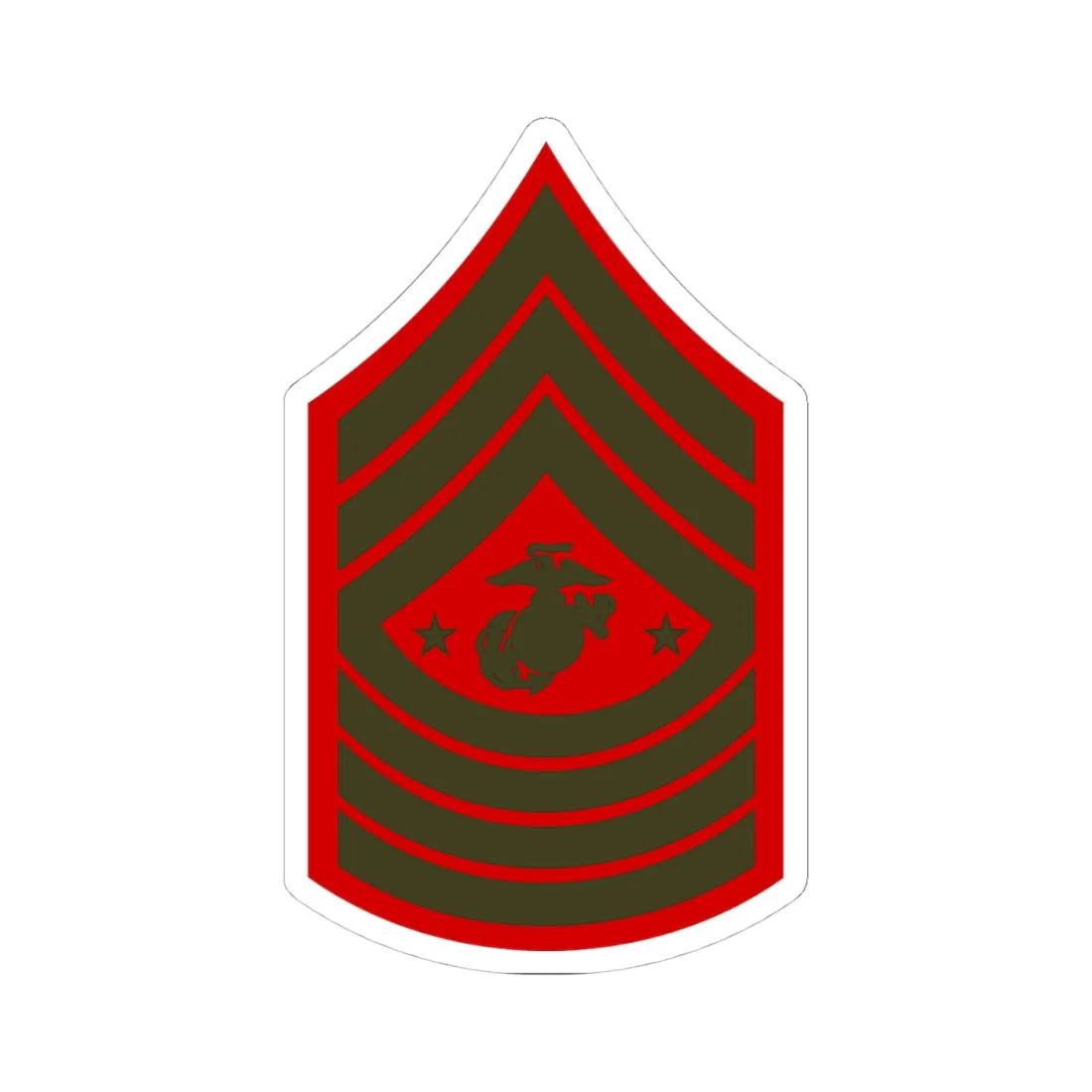 USMC E9 SGMMC Service (United States) (Military Rank) STICKER Vinyl Kiss-Cut Decal 4 Inch White - The Sticker Space