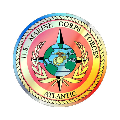 USMC Forces Atlantic (USMC) Holographic STICKER Die-Cut Vinyl Decal 6 Inch Holographic - The Sticker Space