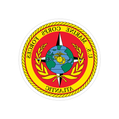 USMC Forces Atlantic (USMC) REVERSE PRINT Transparent STICKER-2" × 2"-The Sticker Space