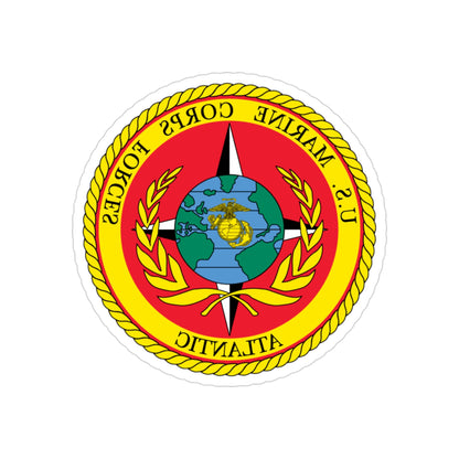 USMC Forces Atlantic (USMC) REVERSE PRINT Transparent STICKER-3" × 3"-The Sticker Space