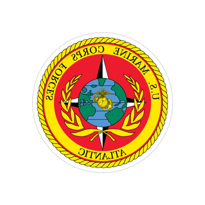 USMC Forces Atlantic (USMC) REVERSE PRINT Transparent STICKER-4" × 4"-The Sticker Space