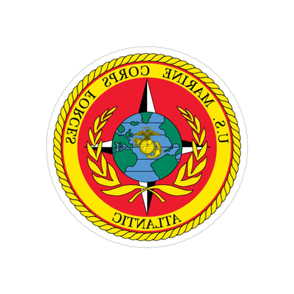 USMC Forces Atlantic (USMC) REVERSE PRINT Transparent STICKER-5" × 5"-The Sticker Space