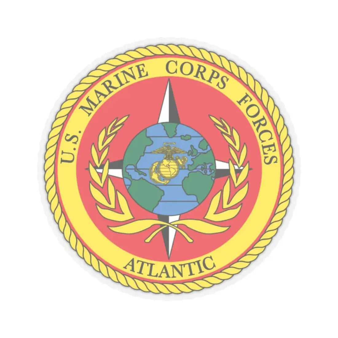 USMC Forces Atlantic (USMC) STICKER Vinyl Kiss-Cut Decal 2 Inch Transparent - The Sticker Space