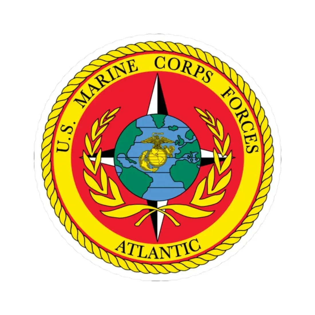 USMC Forces Atlantic (USMC) STICKER Vinyl Kiss-Cut Decal 2 Inch White - The Sticker Space