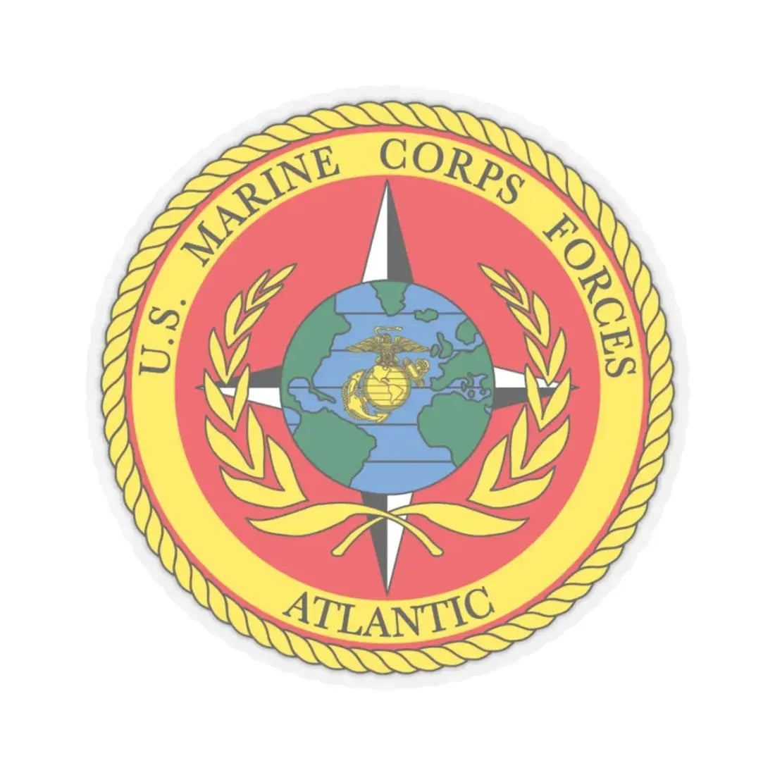 USMC Forces Atlantic (USMC) STICKER Vinyl Kiss-Cut Decal 3 Inch Transparent - The Sticker Space