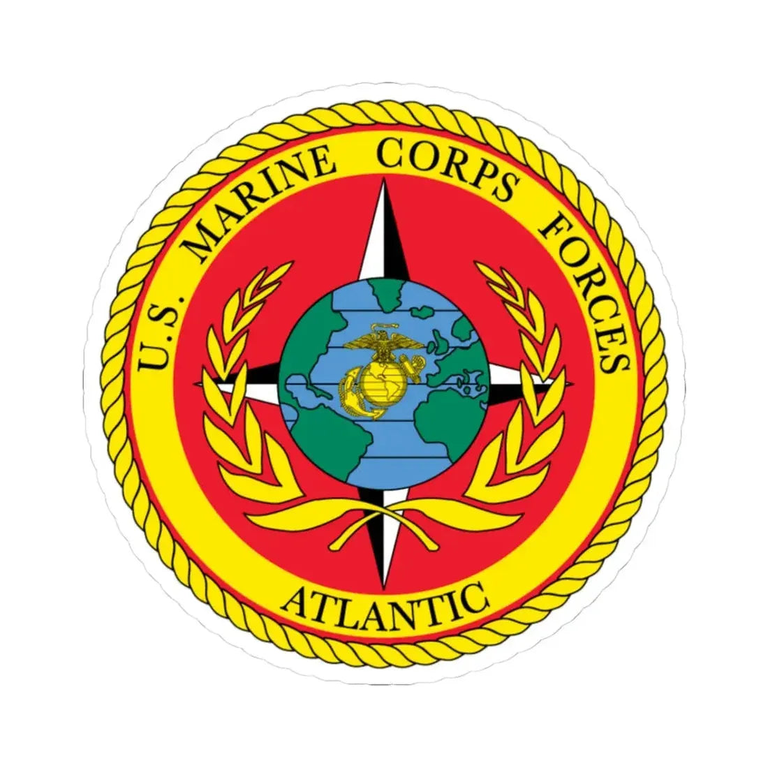 USMC Forces Atlantic (USMC) STICKER Vinyl Kiss-Cut Decal 3 Inch White - The Sticker Space