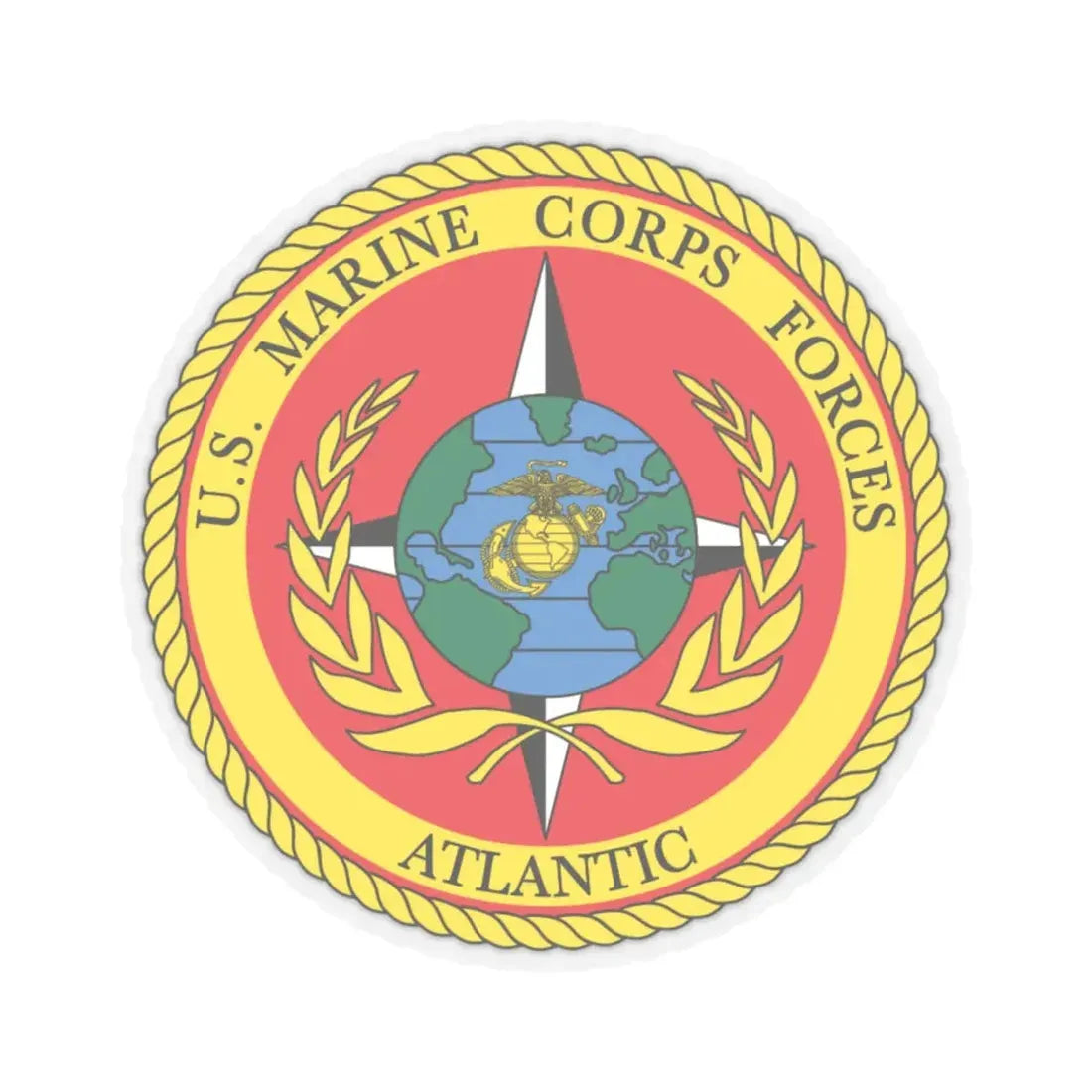 USMC Forces Atlantic (USMC) STICKER Vinyl Kiss-Cut Decal 4 Inch Transparent - The Sticker Space