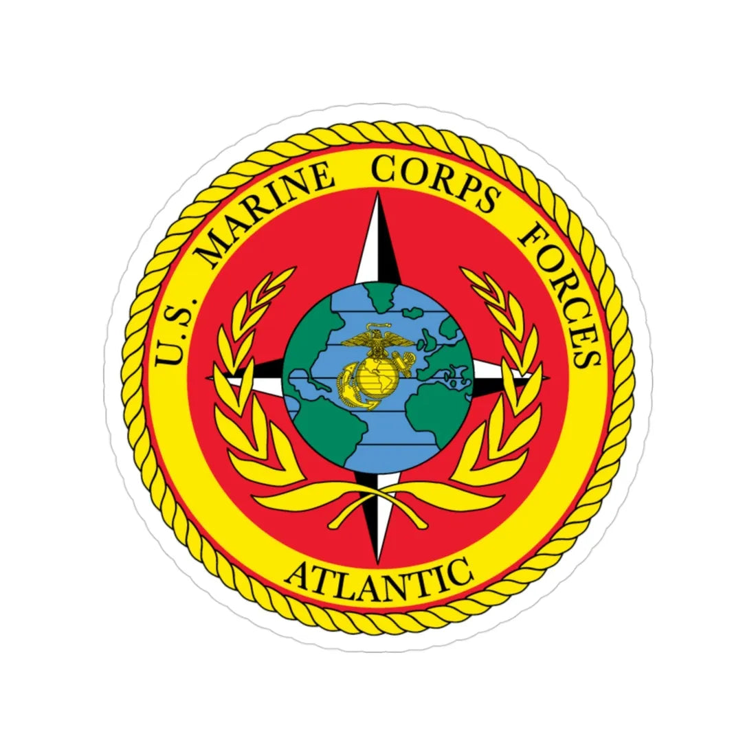 USMC Forces Atlantic (USMC) Transparent STICKER Die-Cut Vinyl Decal 3 Inch - The Sticker Space