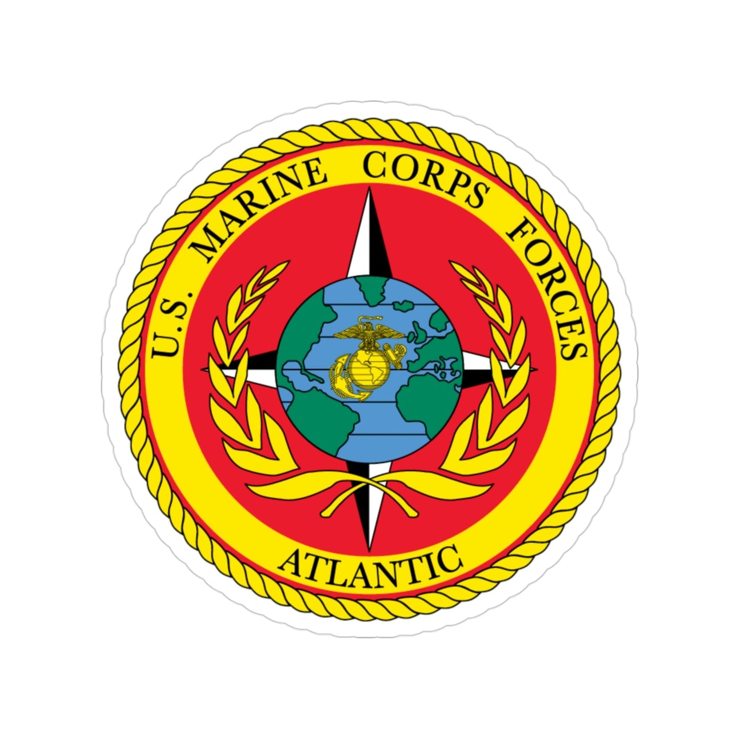 USMC Forces Atlantic (USMC) Transparent STICKER Die-Cut Vinyl Decal-3 Inch-The Sticker Space