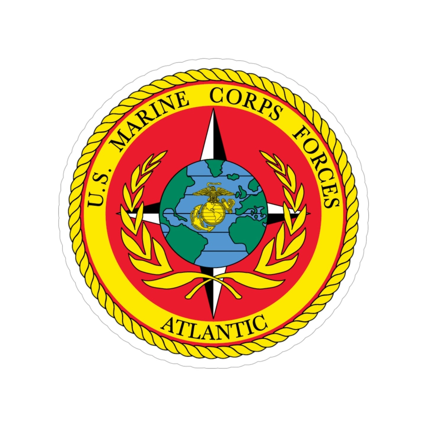 USMC Forces Atlantic (USMC) Transparent STICKER Die-Cut Vinyl Decal-4 Inch-The Sticker Space