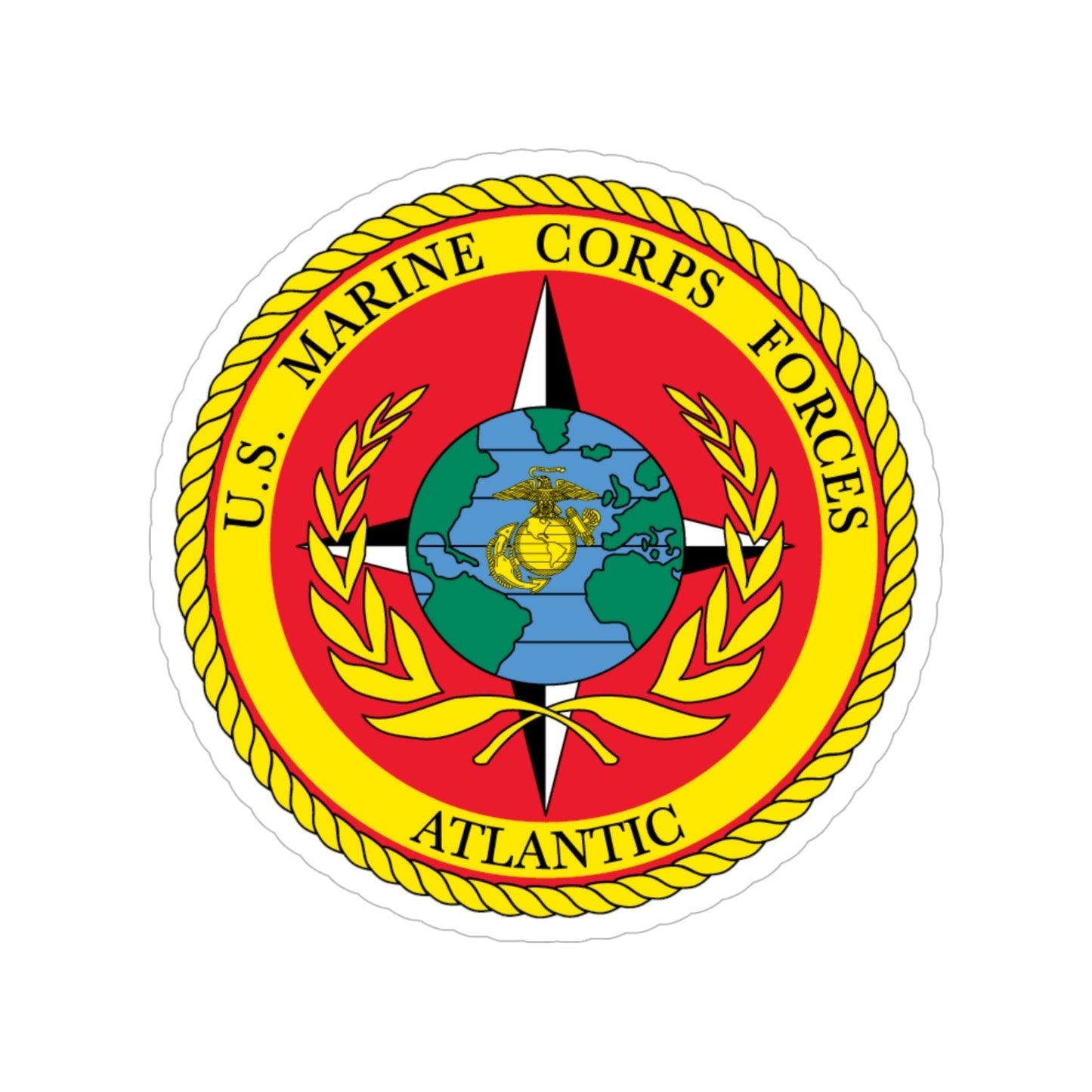 USMC Forces Atlantic (USMC) Transparent STICKER Die-Cut Vinyl Decal-5 Inch-The Sticker Space