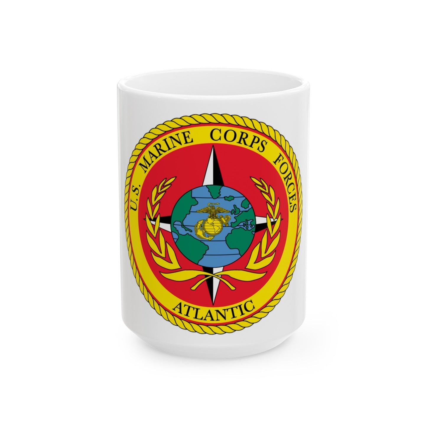 USMC Forces Atlantic (USMC) White Coffee Mug-15oz-The Sticker Space