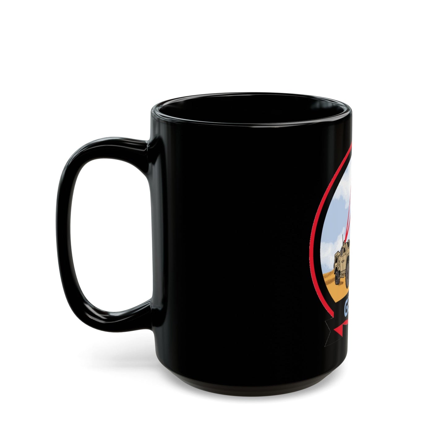 USMC Ground Based Air Defense (USMC) Black Coffee Mug-The Sticker Space