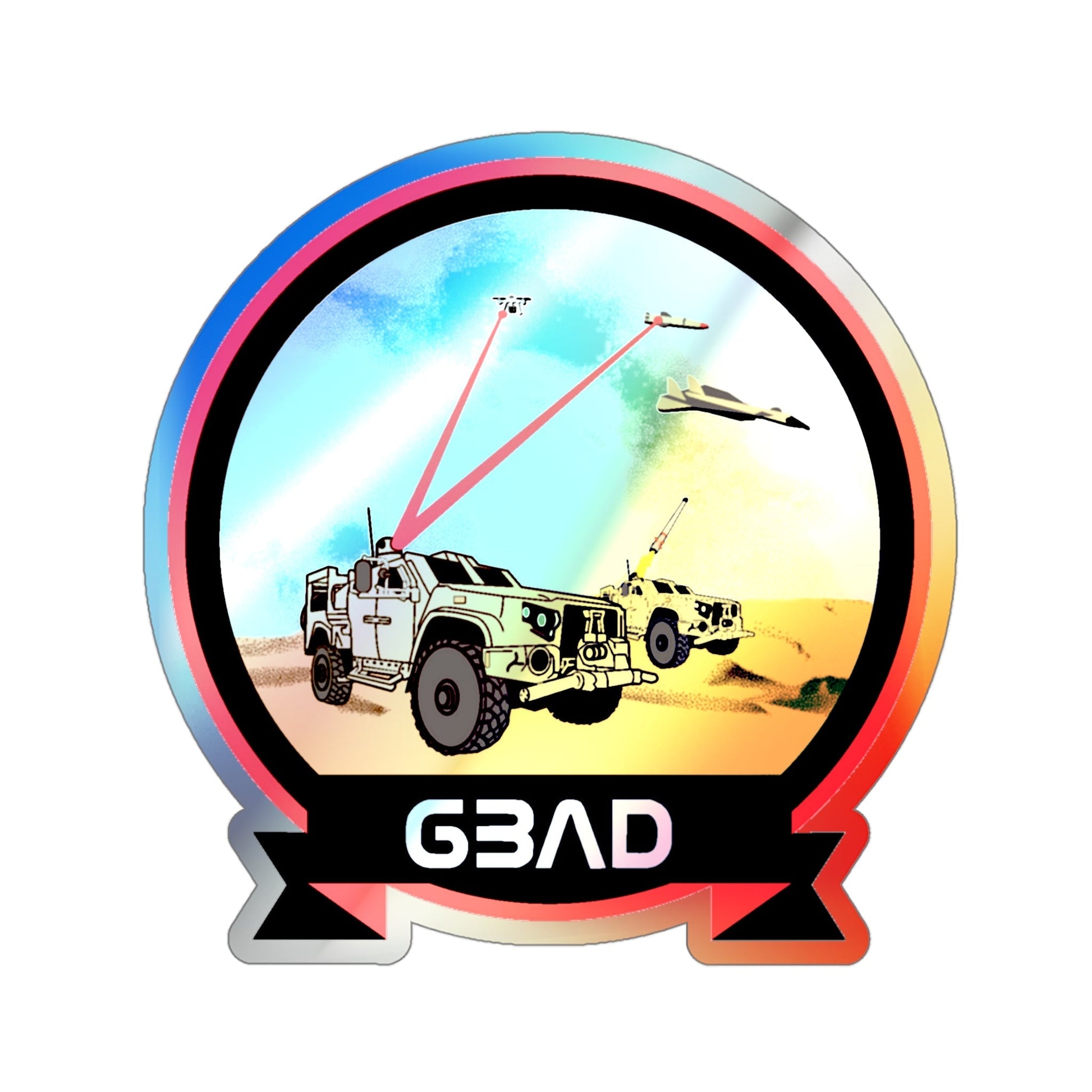 USMC Ground Based Air Defense (USMC) Holographic STICKER Die-Cut Vinyl Decal-4 Inch-The Sticker Space