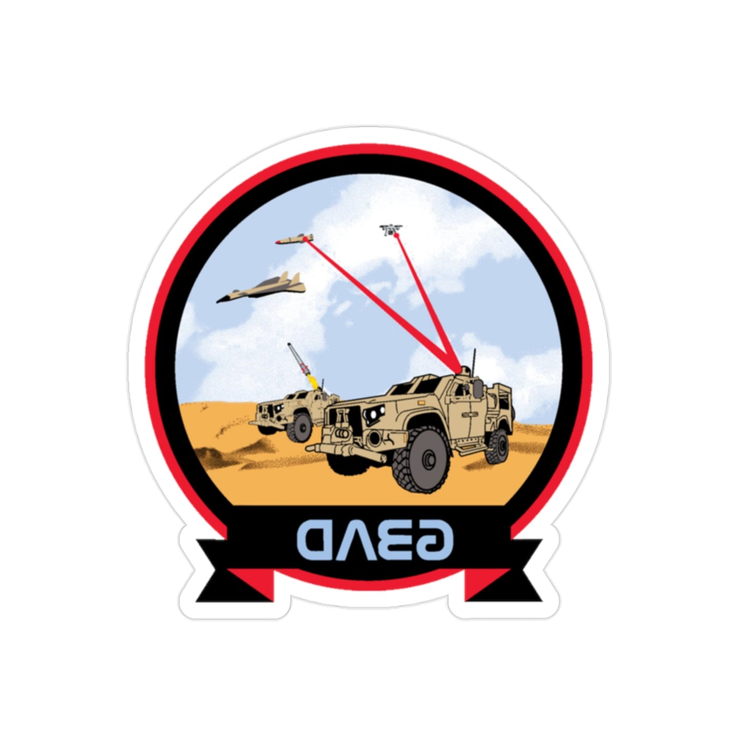 USMC Ground Based Air Defense (USMC) REVERSE PRINT Transparent STICKER-2" × 2"-The Sticker Space