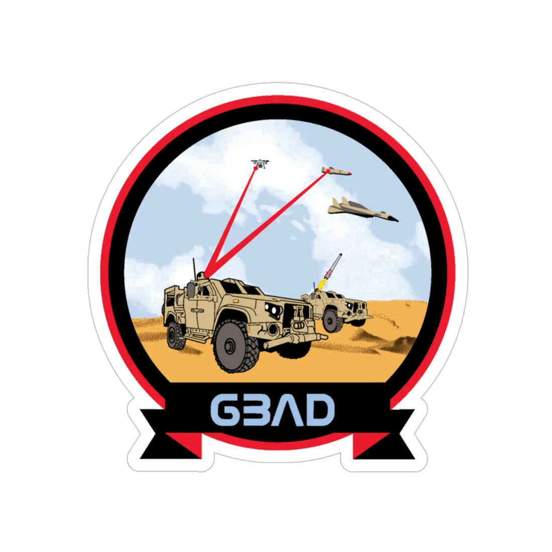 USMC Ground Based Air Defense (USMC) Transparent STICKER Die-Cut Vinyl Decal 4 Inch - The Sticker Space