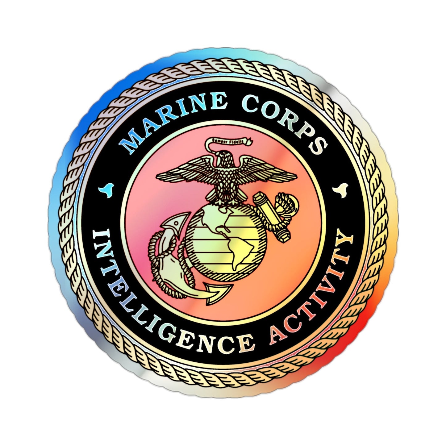USMC Intell Acticity (USMC) Holographic STICKER Die-Cut Vinyl Decal-2 Inch-The Sticker Space