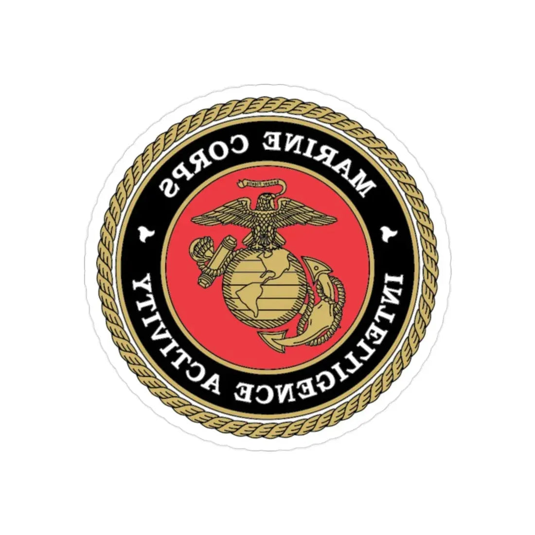 USMC Intell Acticity (USMC) REVERSE PRINT Transparent Die-Cut STICKER 2 Inch Die-Cut Transparent - The Sticker Space