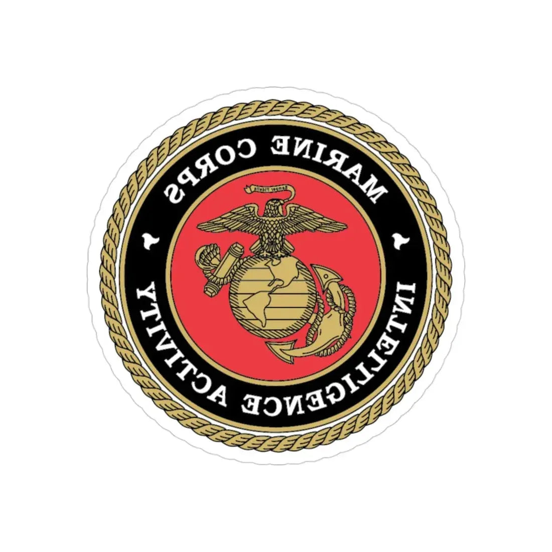 USMC Intell Acticity (USMC) REVERSE PRINT Transparent Die-Cut STICKER 3 Inch Die-Cut Transparent - The Sticker Space