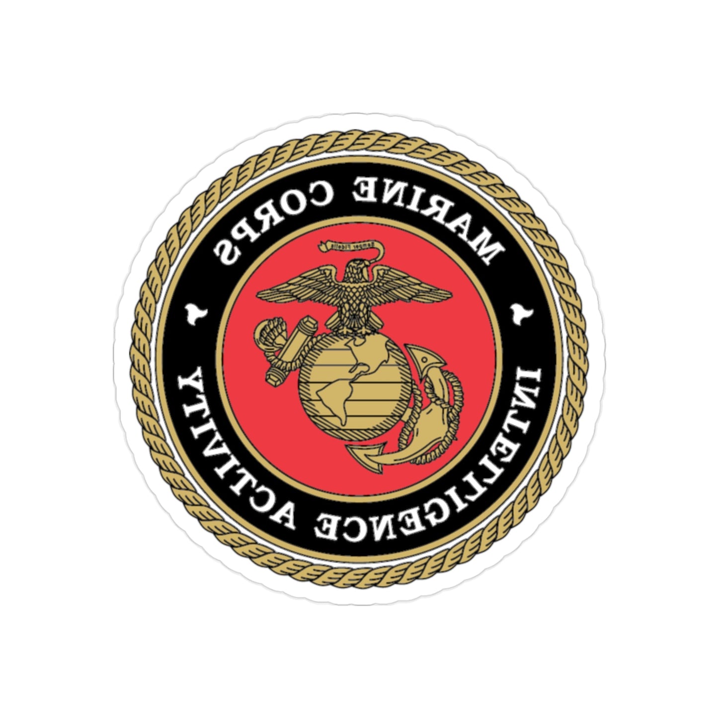 USMC Intell Acticity (USMC) REVERSE PRINT Transparent STICKER-2" × 2"-The Sticker Space