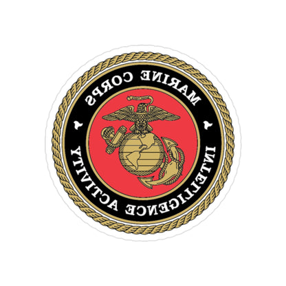 USMC Intell Acticity (USMC) REVERSE PRINT Transparent STICKER-2" × 2"-The Sticker Space