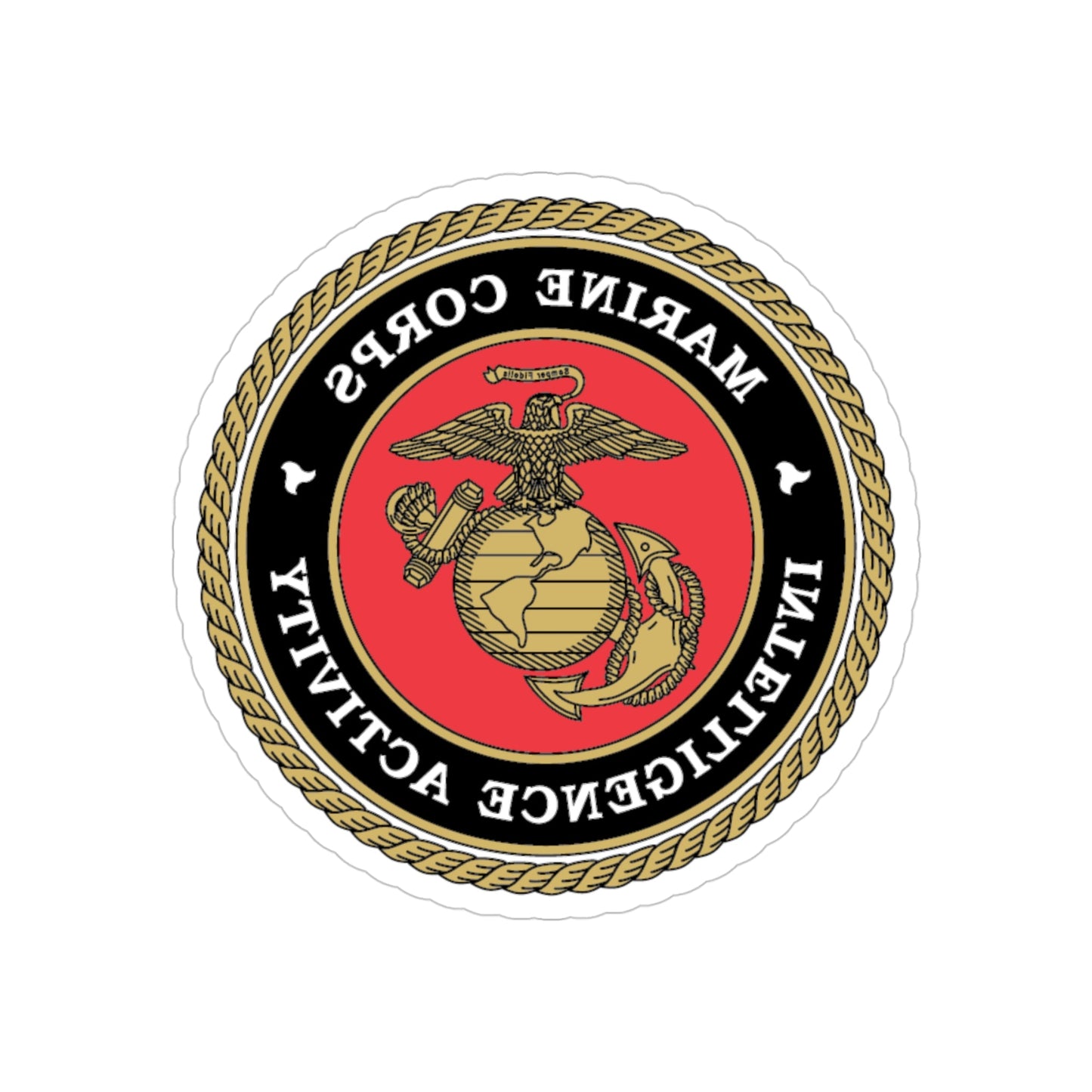 USMC Intell Acticity (USMC) REVERSE PRINT Transparent STICKER-4" × 4"-The Sticker Space