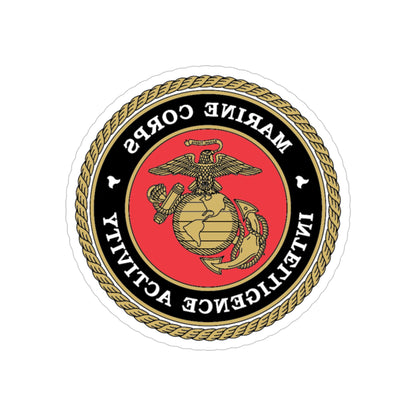 USMC Intell Acticity (USMC) REVERSE PRINT Transparent STICKER-4" × 4"-The Sticker Space