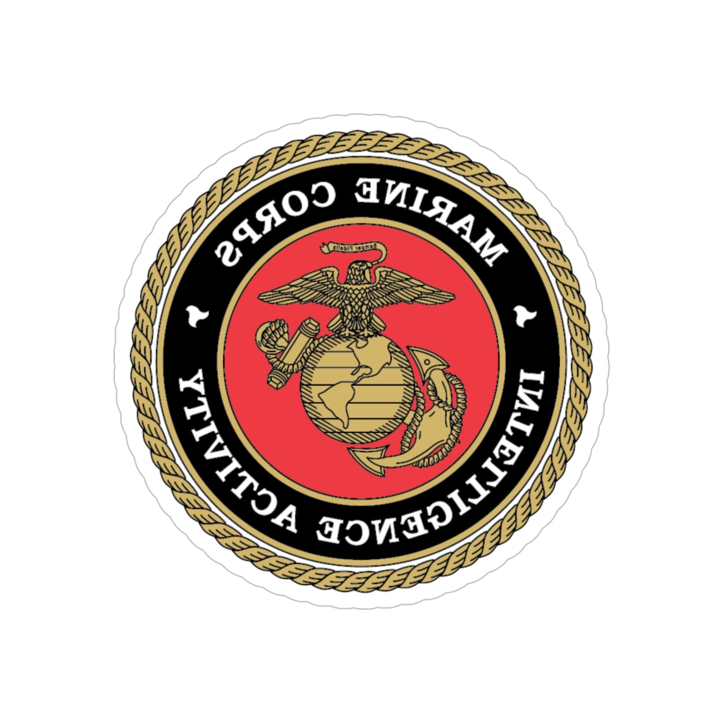 USMC Intell Acticity (USMC) REVERSE PRINT Transparent STICKER-5" × 5"-The Sticker Space