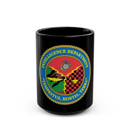 USMC Intell Dept (USMC) Black Coffee Mug-15oz-The Sticker Space