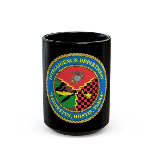 USMC Intell Dept (USMC) Black Coffee Mug-15oz-The Sticker Space