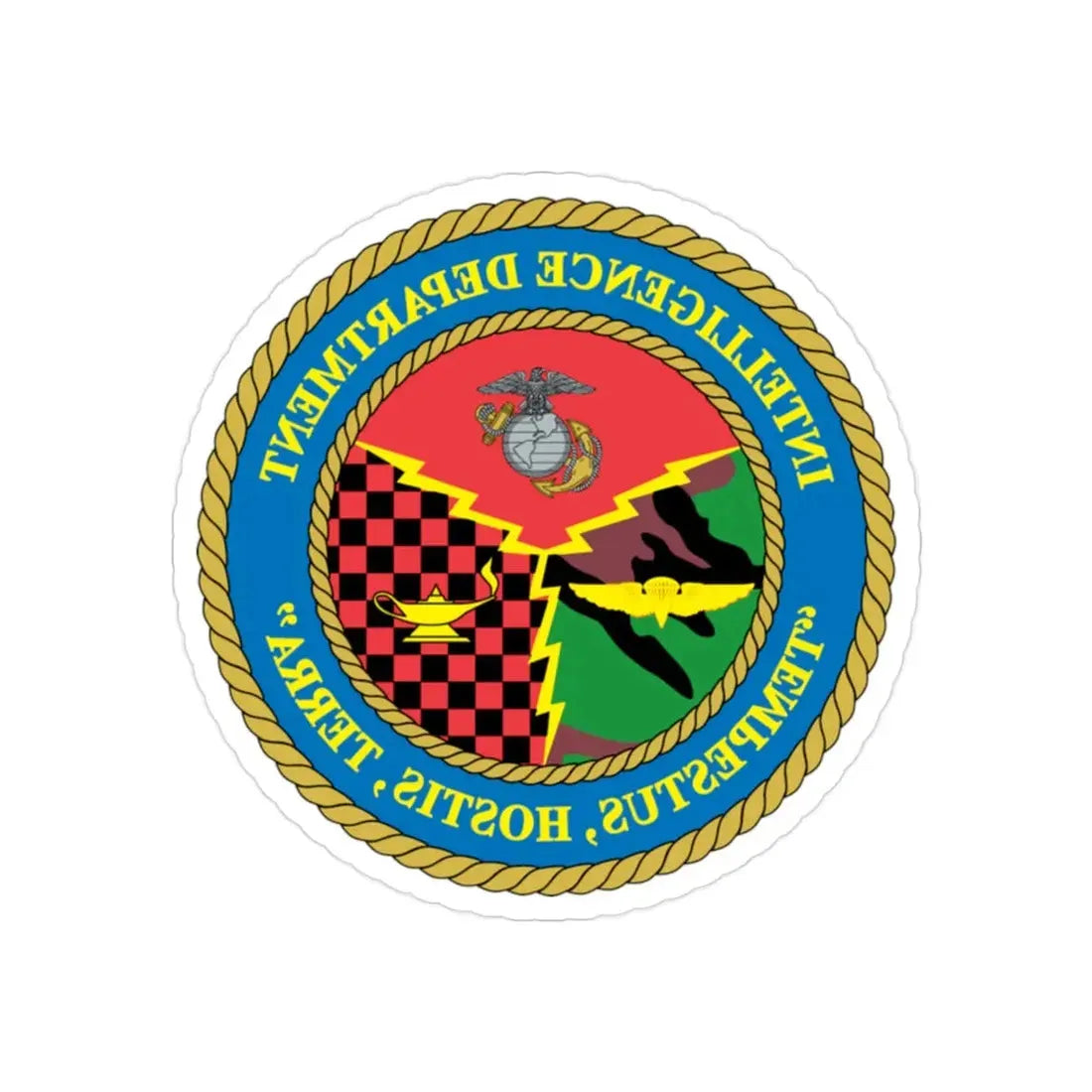 USMC Intell Dept (USMC) REVERSE PRINT Transparent Die-Cut STICKER 2 Inch Die-Cut Transparent - The Sticker Space