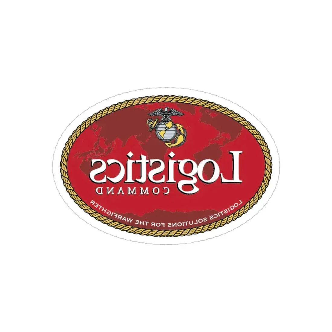 USMC Logistics Command (USMC) REVERSE PRINT Transparent Die-Cut STICKER 4 Inch Die-Cut Transparent - The Sticker Space