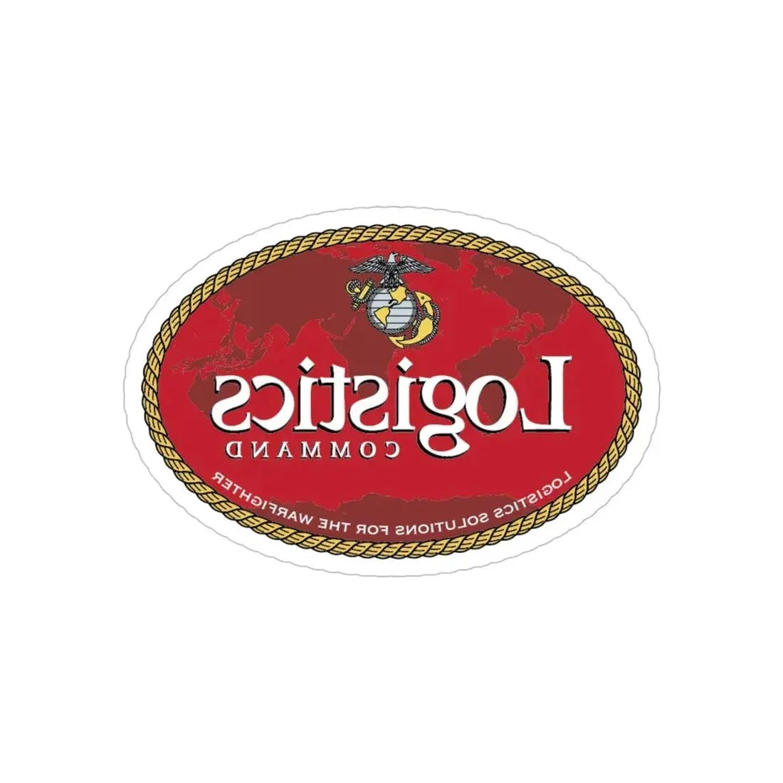 USMC Logistics Command (USMC) REVERSE PRINT Transparent Die-Cut STICKER 5 Inch Die-Cut Transparent - The Sticker Space